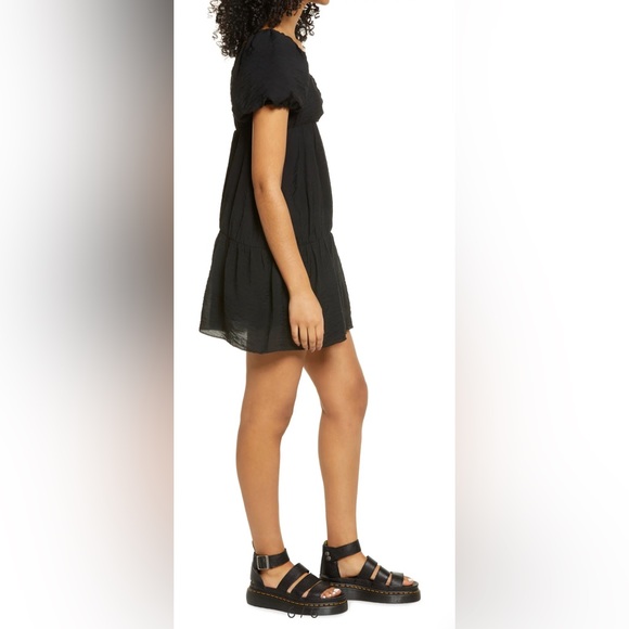 BP. Puff Sleeve Black Taffeta Mini Dress Size S (4-6) NWT - Picture 5 of 13